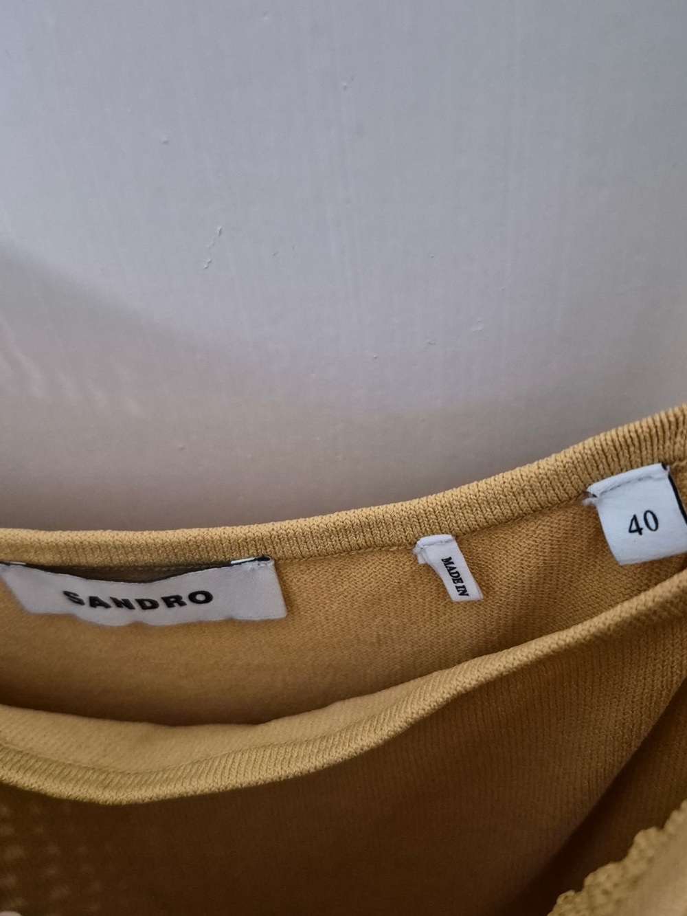 SANDRO Anvers Pointelle Knit Dress in Camel - Picture 12 of 14